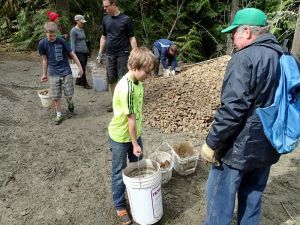 Student Pro-D Day Volunteer Trail Work at South Canoe